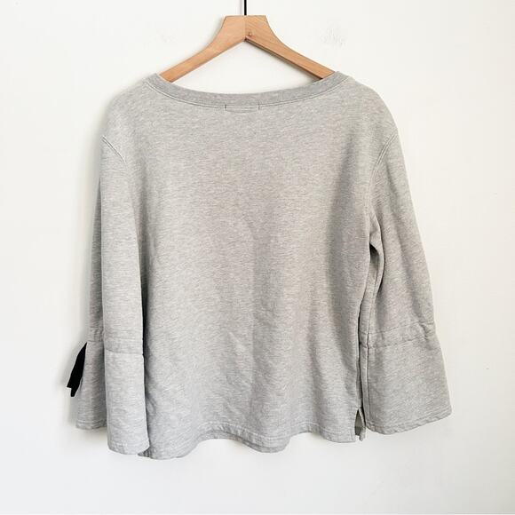 Sanctuary Tierney Bell Sleeve Tie Top Gray Size M - Picture 6 of 9